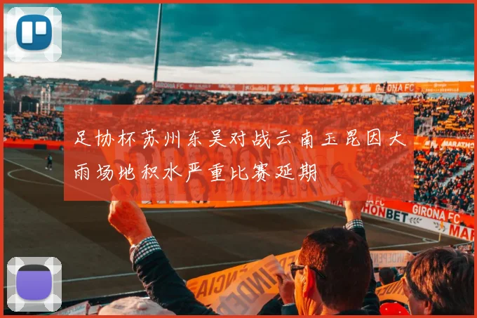 足协杯苏州东吴对战云南玉昆因大雨场地积水严重比赛延期